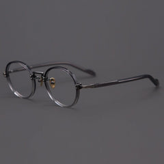 Smiley Vintage Acetate Round Glasses Frame Round Frames Southood Gray Gun