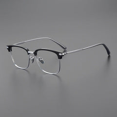 Smythe Vintage Acetate Titanium Glasses Frame Rectangle Frames Southood Black Silver