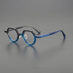Song Vintage Acetate Glasses Frame Geometric Frames Southood Black Blue