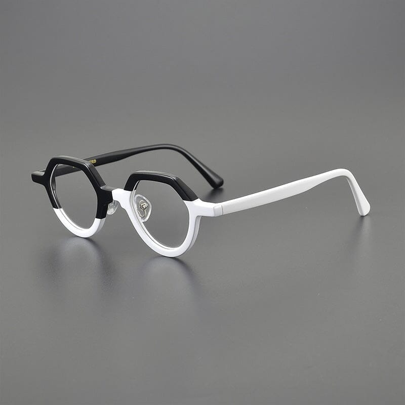 Song Vintage Acetate Glasses Frame Geometric Frames Southood Black White
