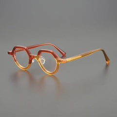 Song Vintage Acetate Glasses Frame Geometric Frames Southood Red Brown