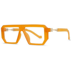 Spencer Irregular Hinged Leg Large Glasses Frame Aviator Frames Southood Orange