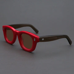 Starr Retro Acetate Sunglasses Sunglasses Southood Red Gray Green(Light Tea)