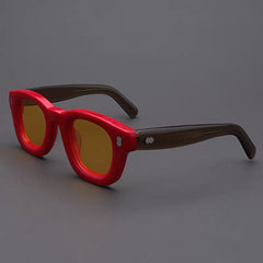 Starr Retro Acetate Sunglasses Sunglasses Southood Red Gray Green(Yellow Night Vision)