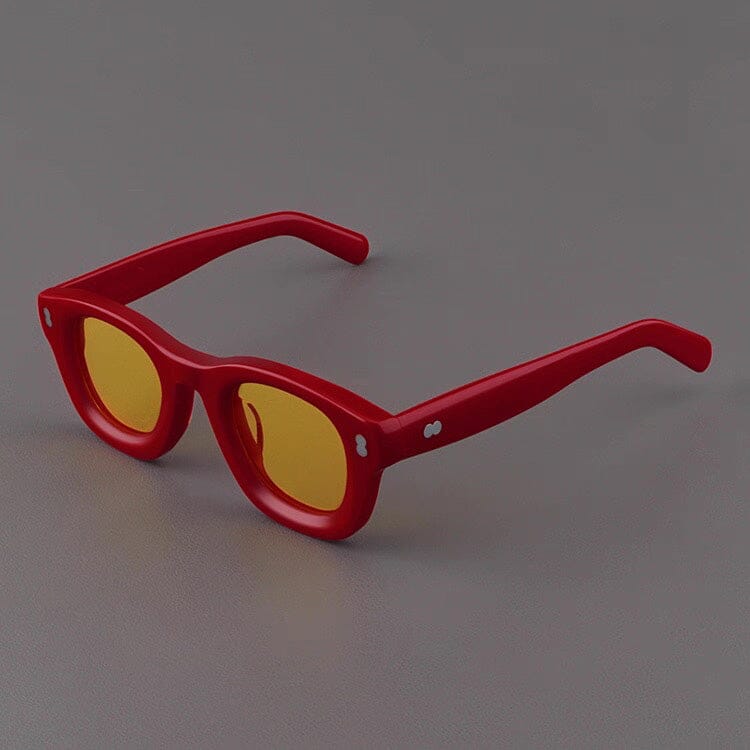 Starr Retro Acetate Sunglasses Sunglasses Southood Red(Yellow Night Vison)