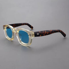 Starr Retro Acetate Sunglasses Sunglasses Southood Yellow Leopard(Light Blue)