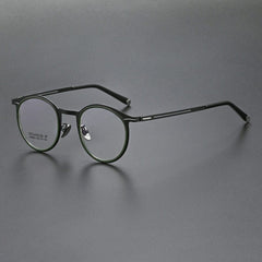 Stellan Vintage TR90 Alloy Eyeglasses Frame Geometric Frames Southood Black Green