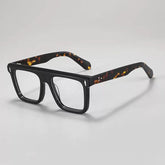 Stian Vintage Square Acetate Glasses Frame Rectangle Frames Southood Black Leopard