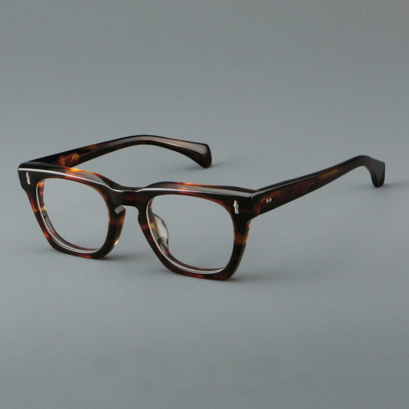 Stod Retro Rectangle Acetate Glasses Frame Rectangle Frames Southood Amber