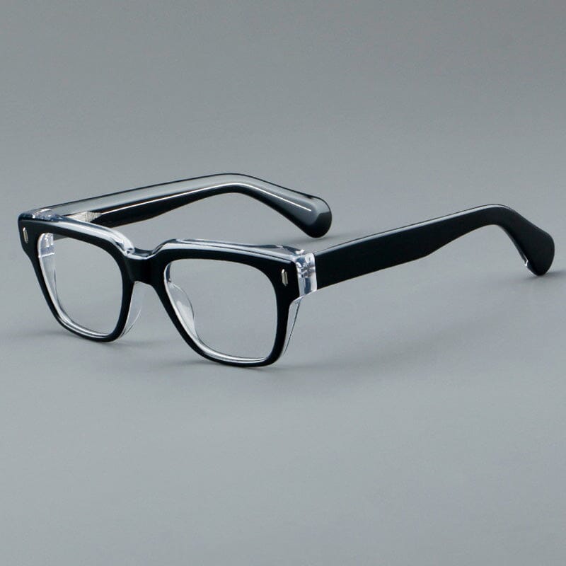 Sveyn Retro Rectangle Acetate Glasses Frame Rectangle Frames Southood Black
