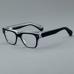 Sveyn Retro Rectangle Acetate Glasses Frame Rectangle Frames Southood Black