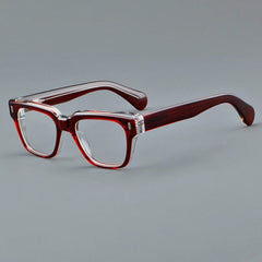 Sveyn Retro Rectangle Acetate Glasses Frame Rectangle Frames Southood Red