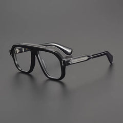 Swayn Retro Aviator Glasses Frame Geometric Frames Southood Black Silver