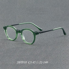 Tabia Round Acetate Glasses Frame Round Frames Southood C3Greenish