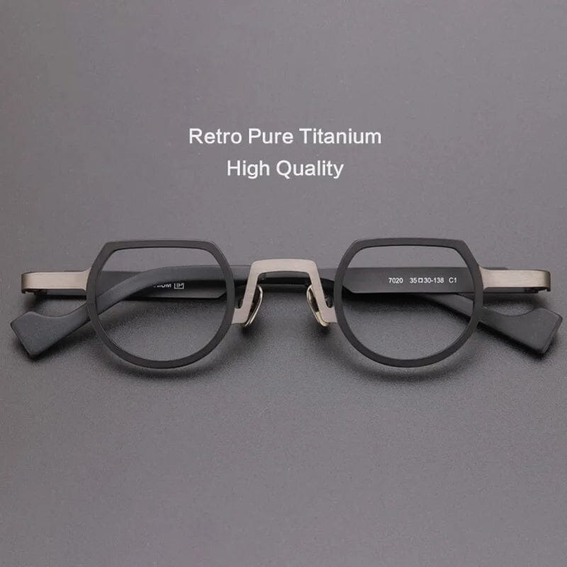 Takeo Pure Titanium Glasses Frame Geometric Frames Southood Black