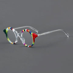 Talon Acetate Round Eyeglasses Frames Round Frames Southood Multicolor Clear 