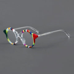 Talon Acetate Round Eyeglasses Frames Round Frames Southood Multicolor Clear