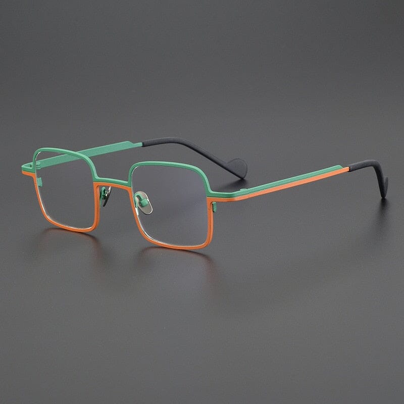 Talus Titanium Glasses Frame Rectangle Frames Southood Matte Green Orange