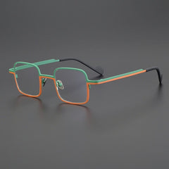 Talus Titanium Glasses Frame Rectangle Frames Southood Matte Green Orange