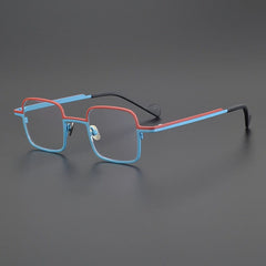 Talus Titanium Glasses Frame Rectangle Frames Southood Matte Red Blue
