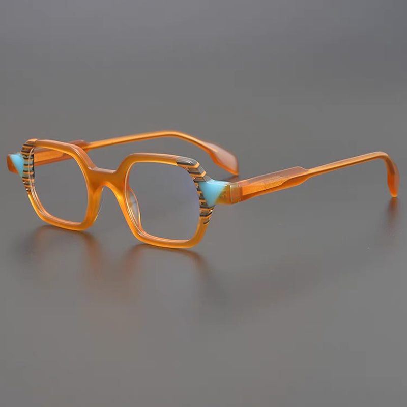 Tankard Acetate Glasses Frame Rectangle Frames Southood Orange