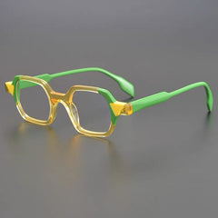 Tankard Acetate Glasses Frame Rectangle Frames Southood Yellow green