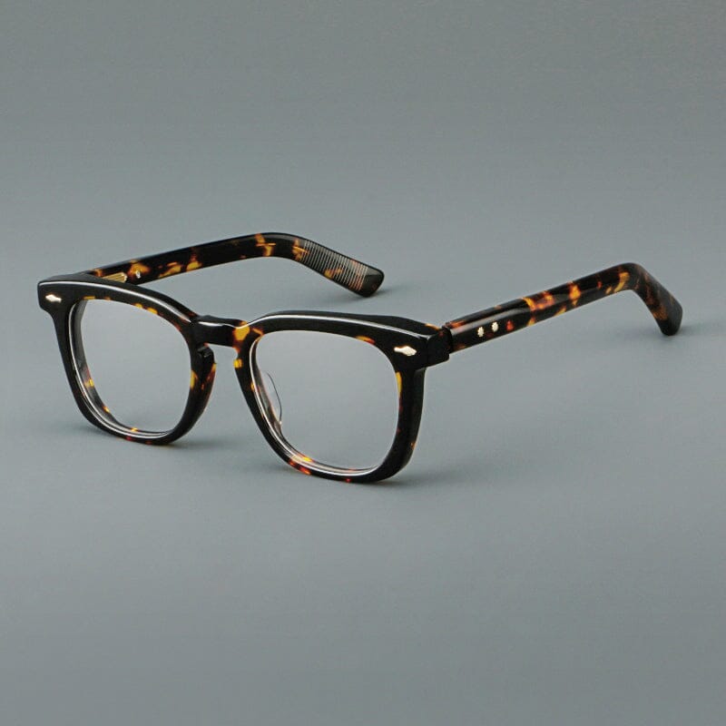 Taro Retro Square Acetate Glasses Frame Rectangle Frames Southood Leopard