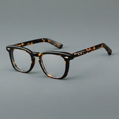 Taro Retro Square Acetate Glasses Frame Rectangle Frames Southood Leopard