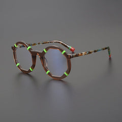 Tassa Acetate Round Eyeglasses Frames Round Frames Southood Brown