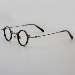 Tatsuo Retro Small Round Acetate Eyeglasses Round Frames Southood Black