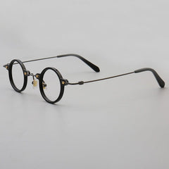Tatsuo Retro Small Round Acetate Eyeglasses Round Frames Southood Black 