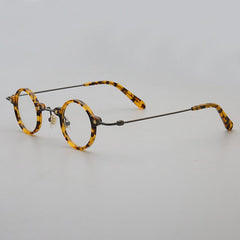 Tatsuo Retro Small Round Acetate Eyeglasses Round Frames Southood Leopard