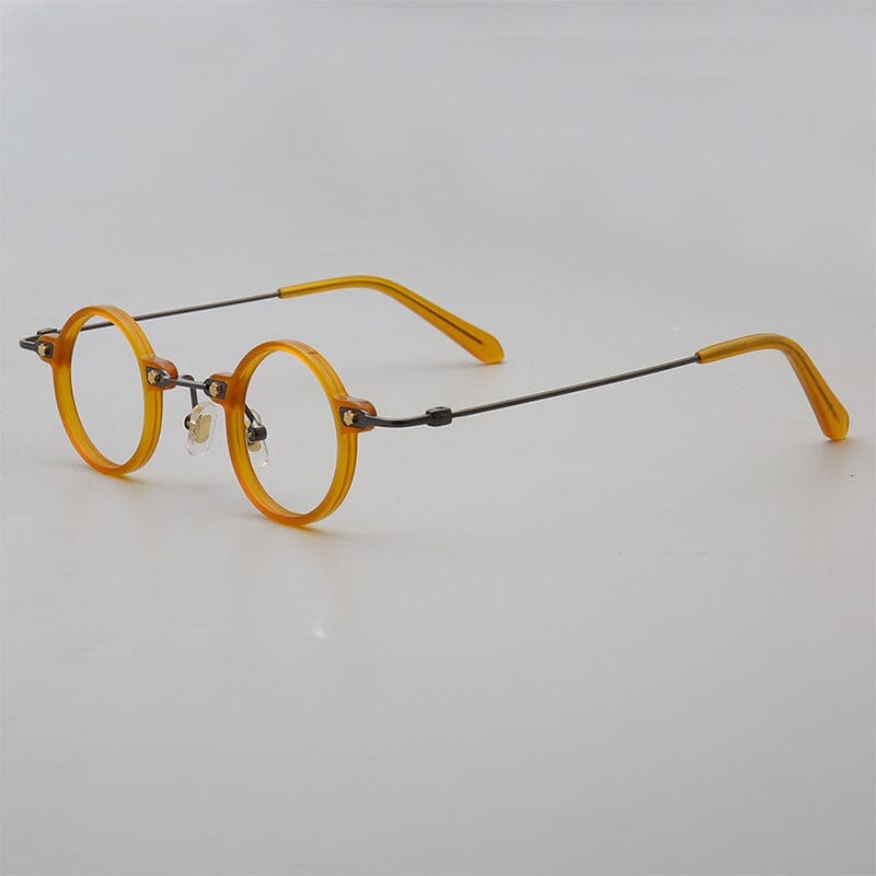 Tatsuo Retro Small Round Acetate Eyeglasses Round Frames Southood Yellow