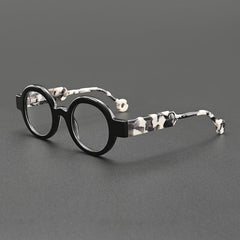 Tatt Retro Acetate Glasses Frame Round Frames Southood Black