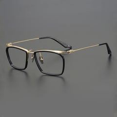 Tatum Vintage Square Titanium Glasses Frame Rectangle Frames Southood Gold