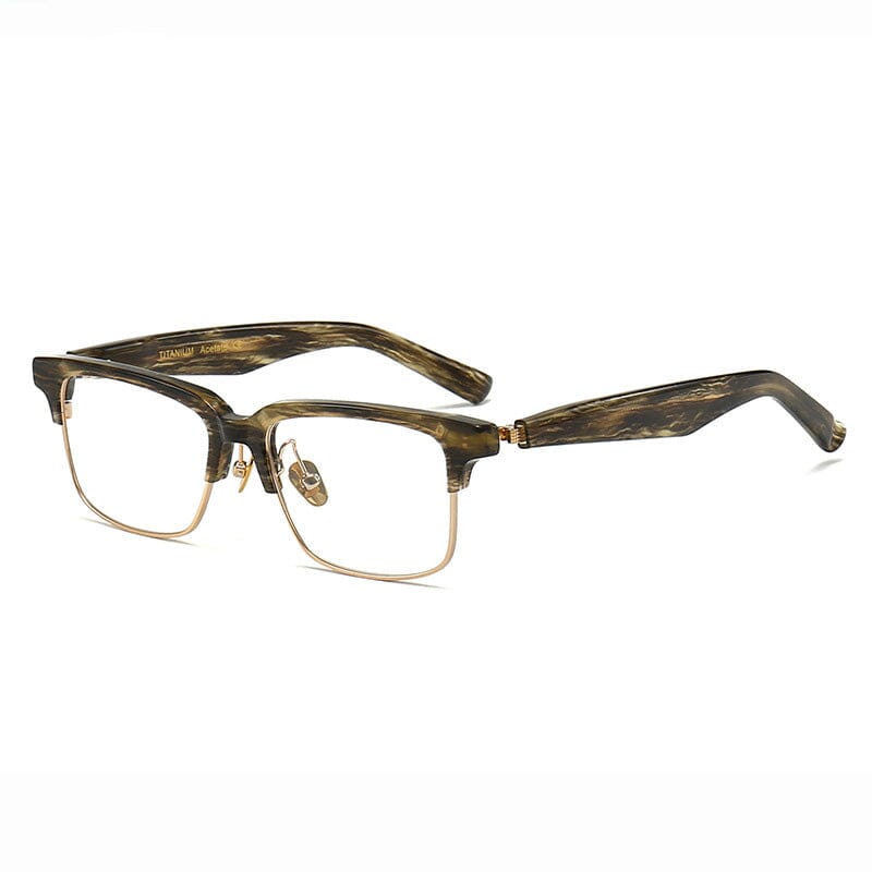 Tem Trend Acetate Glasses Frame Rectangle Frames Southood Leopard gold