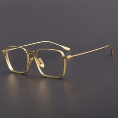 Temelie Titanium Handmade Glasses Frame Rectangle Frames Southood Gold