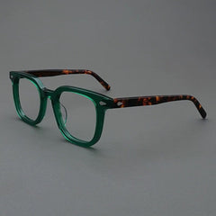 Thorp Vintage Acetate Eyeglasses Frame Rectangle Frames Southood Green Leopard
