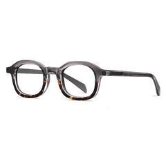 Tilford Vintage TR90 Oavl Eyeglasses Oval Frames Southood Grey Leopard