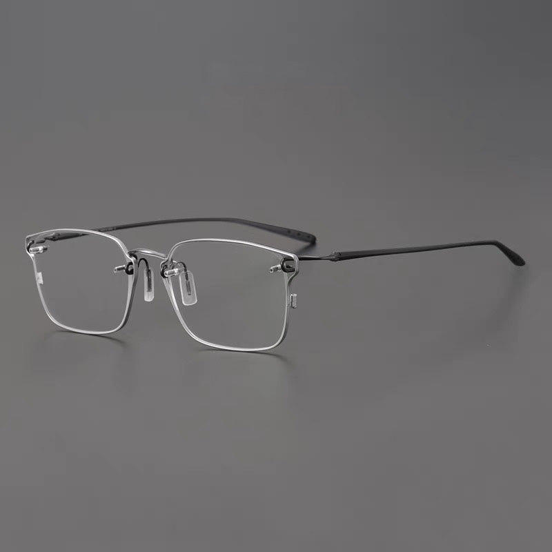 Titan Business Titanium Glasses Frame Rectangle Frames Southood Silver Black