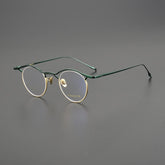 Toyo Vintage Personalized Titanium Eyeglasses Frame Round Frames Southood Green Gold