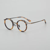 Travon Vintage Acetate Round Glasses Frame Round Frames Southood Leopard Bronze