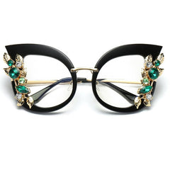 Trista Oversized Rhinestone Cat Eye Glasses Frame Cat Eye Frames Southood