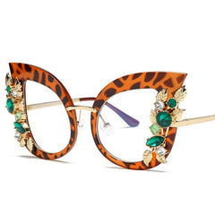 Trista Oversized Rhinestone Cat Eye Glasses Frame Cat Eye Frames Southood