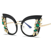 Trista Oversized Rhinestone Cat Eye Glasses Frame Cat Eye Frames Southood