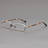 Tutt Retro Semi Titanium Glasses Frame Rectangle Frames Southood Leopard Silver