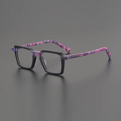 Uni Vintage Square Acetate Glasses Frame Rectangle Frames Southood Black Purple
