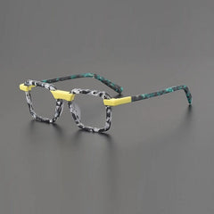 Uni Vintage Square Acetate Glasses Frame Rectangle Frames Southood Black White