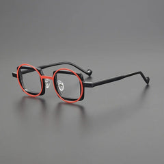 Valentino Designer Acetate Glasses Frame Round Frames Southood Black Red