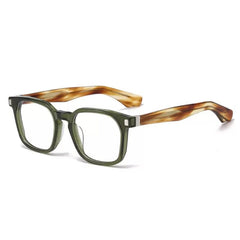 Verke Retro Acetate Glasses Frame Rectangle Frames Southood Olive Green Silver